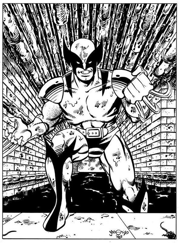Wolverine dans les egouts par chris malgrain - Illustration originale