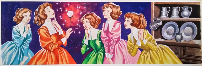 Ron Embleton, Beauty and the Beast Belle's Sisters Make a Wish - Illustration originale