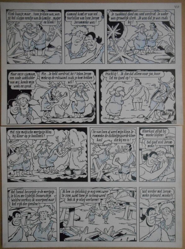 Paul Geerts, Suske en Wiske - 143 - De malle mergpijp - strook 157 tot 160 - Planche originale