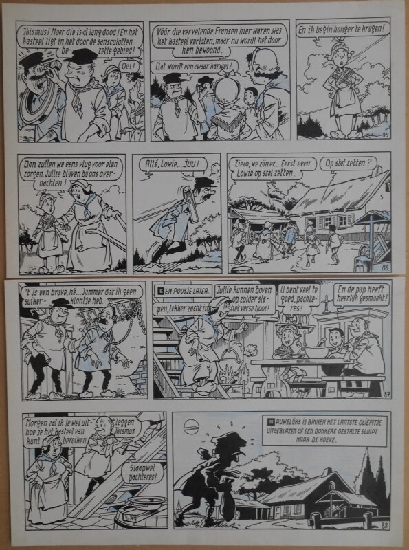 Paul Geerts, Suske en Wiske - 149 - De gladde glipper - strook 85 tot 88 - Planche originale