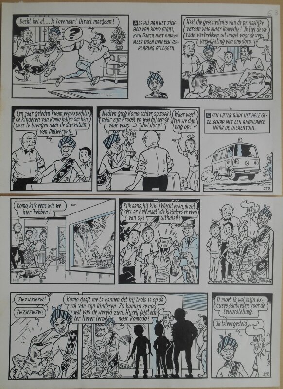 Paul Geerts, Suske en Wiske - 153 - De nare varaan - strook 209 tot 212 - Comic Strip