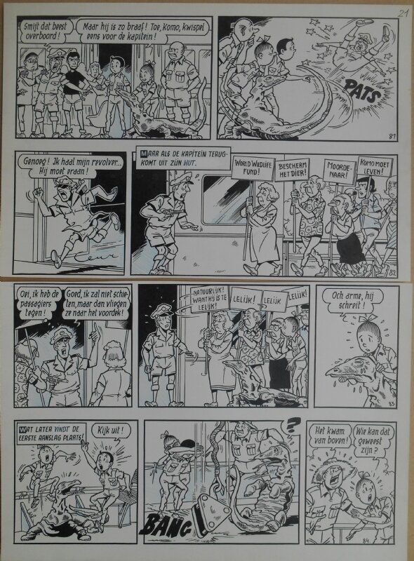 Paul Geerts, Suske en Wiske - 153 - De nare varaan - strook 81 tot 84 - Comic Strip
