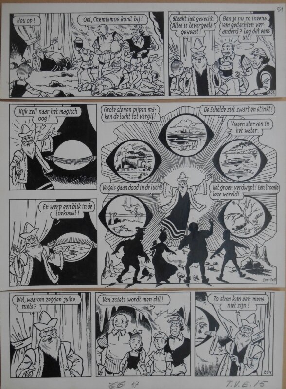 Paul Geerts, Suske en Wiske - 157 - De mollige meivis - strook 201 tot 204 - Planche originale
