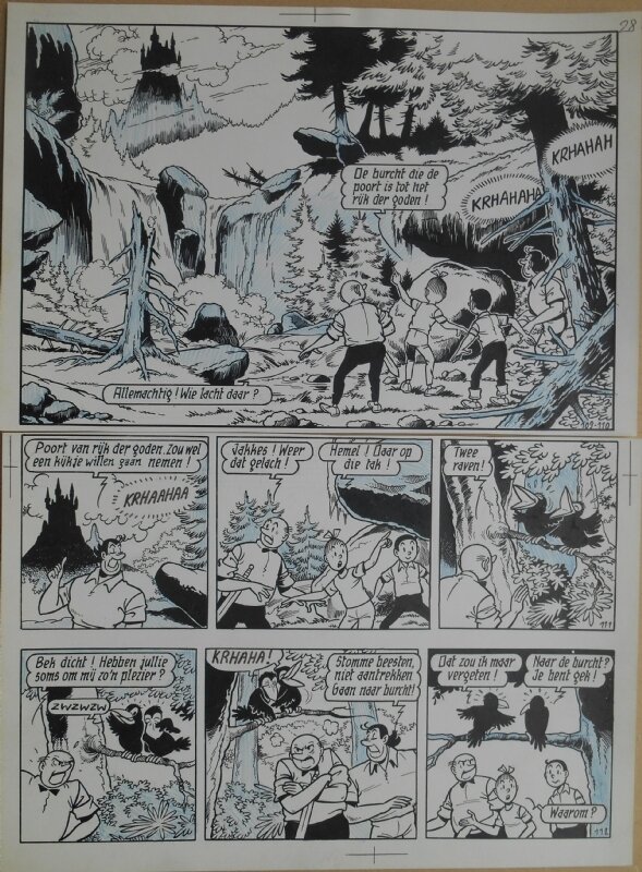 Paul Geerts, Suske en Wiske - 158 - De vinnige Viking - strook 109 tot 112 - Planche originale