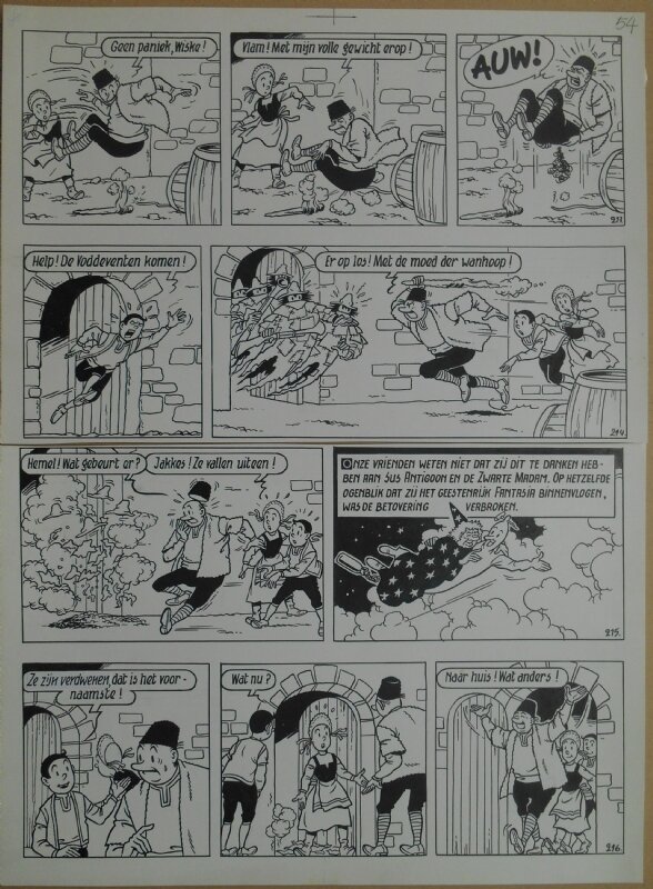 Paul Geerts, Suske en Wiske - 166 - De maffe maniak - strook 213 tot 216 - Comic Strip
