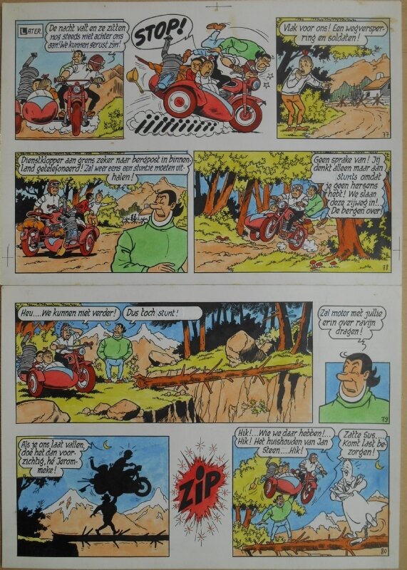 Paul Geerts, Suske en Wiske - 166 - De maffe maniak - strook 77 tot 80 - Planche originale