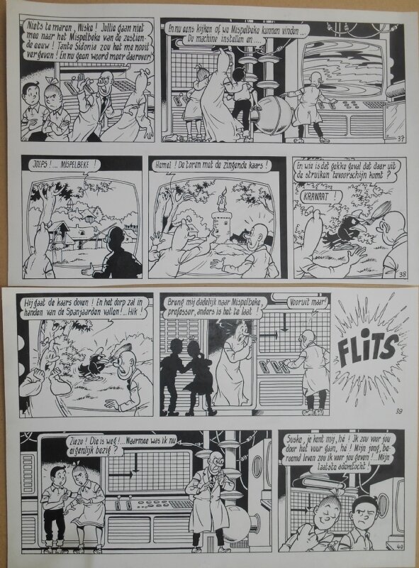 Paul Geerts, Suske en Wiske - 167 - De zingende kaars - strook 89 tot 92 - Comic Strip