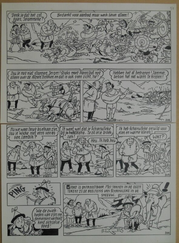 Paul Geerts, Suske en Wiske - 170 - De olijke olifant - strook 201 tot 204 - Comic Strip
