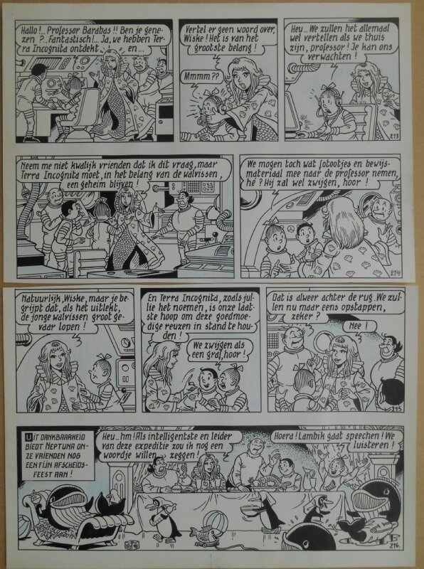 Paul Geerts, Suske en Wiske - 171 - Walli de walvis - strook 213 tot 216 - Comic Strip