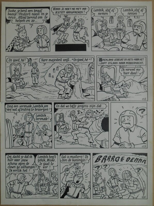 Paul Geerts, Suske en Wiske - 172 - Het laatste dwaallicht - strook 117 tot 120 - Planche originale