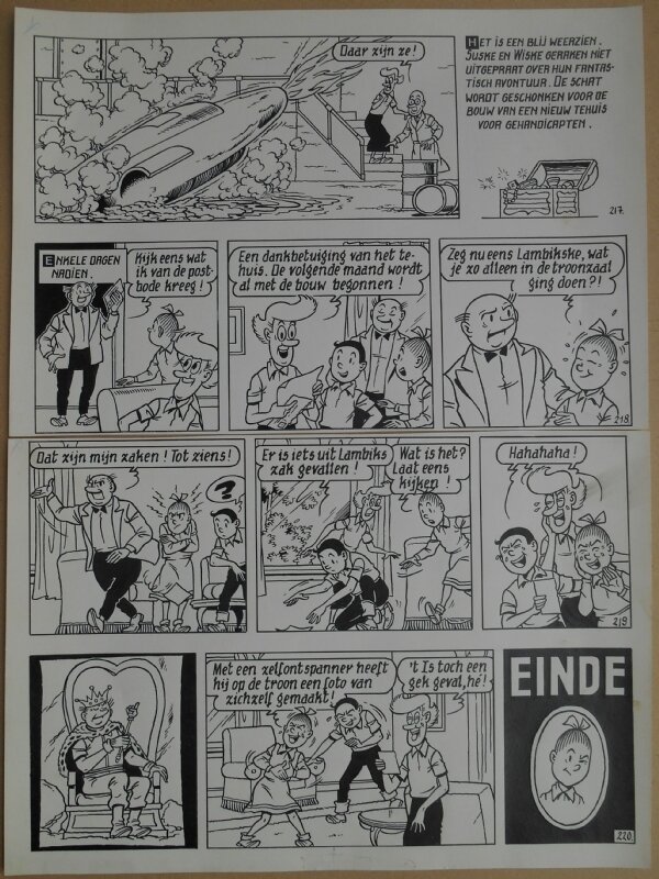 Paul Geerts, Suske en Wiske - 172 - Het laatste dwaallicht - strook 217 tot 220 - Planche originale