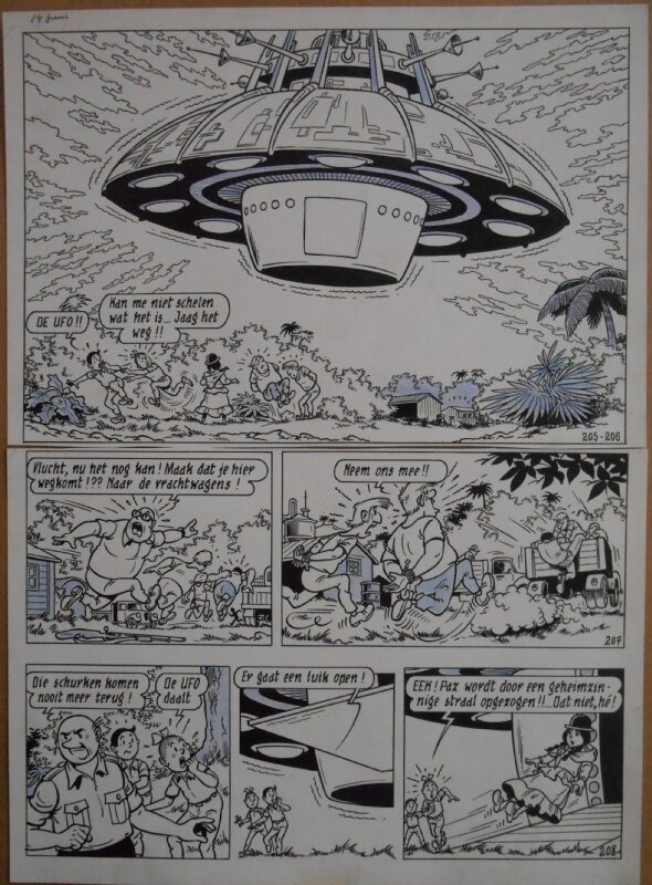Paul Geerts, Suske en Wiske - 176 - De pompenplanters - strook 205 tot 208 - Comic Strip