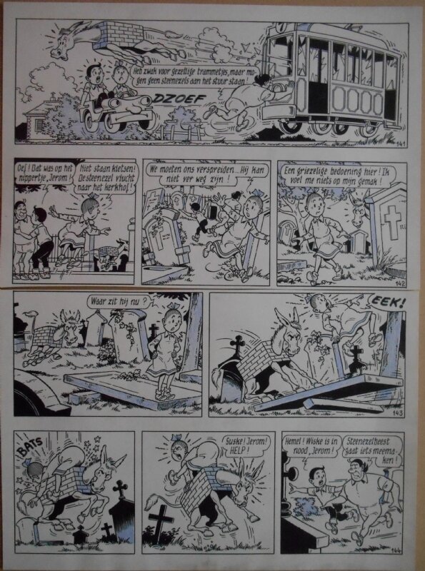 Paul Geerts, Suske en Wiske - 178 - De stoute steenezel - strook 141 tot 144 - Comic Strip