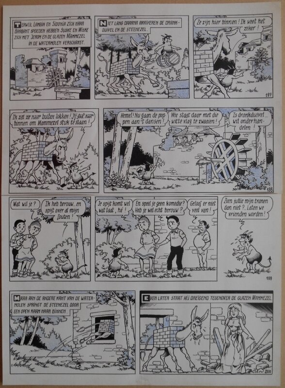 Paul Geerts, Suske en Wiske - 178 - De stoute steenezel - strook 197 tot 200 - Comic Strip