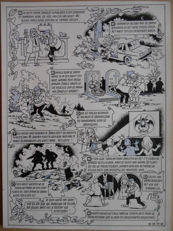 Paul Geerts, Suske en Wiske - 178 - De stoute steenezel - strook 85 tot 88 - Planche originale