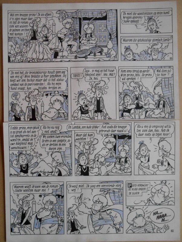 Paul Geerts, Suske en Wiske - 181 - De perenprins - strook 65 tot 68 - Planche originale