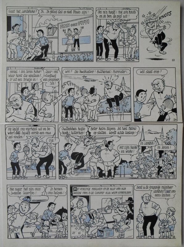 Paul Geerts, Suske en Wiske - 186 - De rosse reus - Planche originale