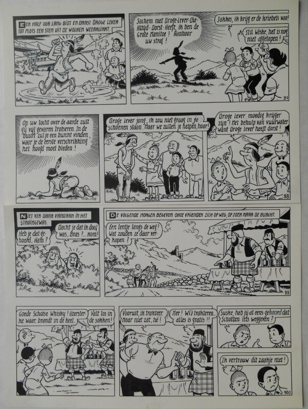 Paul Geerts, Suske en Wiske - 196 - De natta Navajo - Planche originale