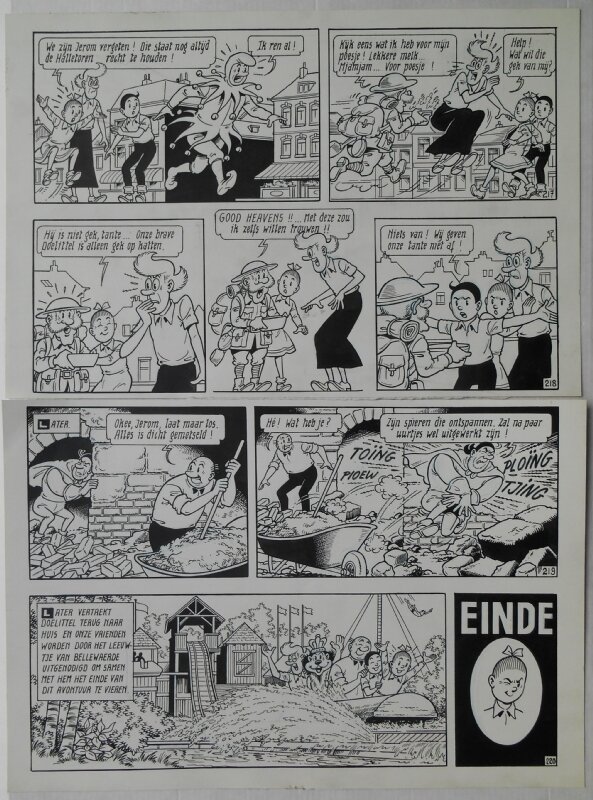 Paul Geerts, Suske en Wiske - 205 - De kattige kat - Planche originale