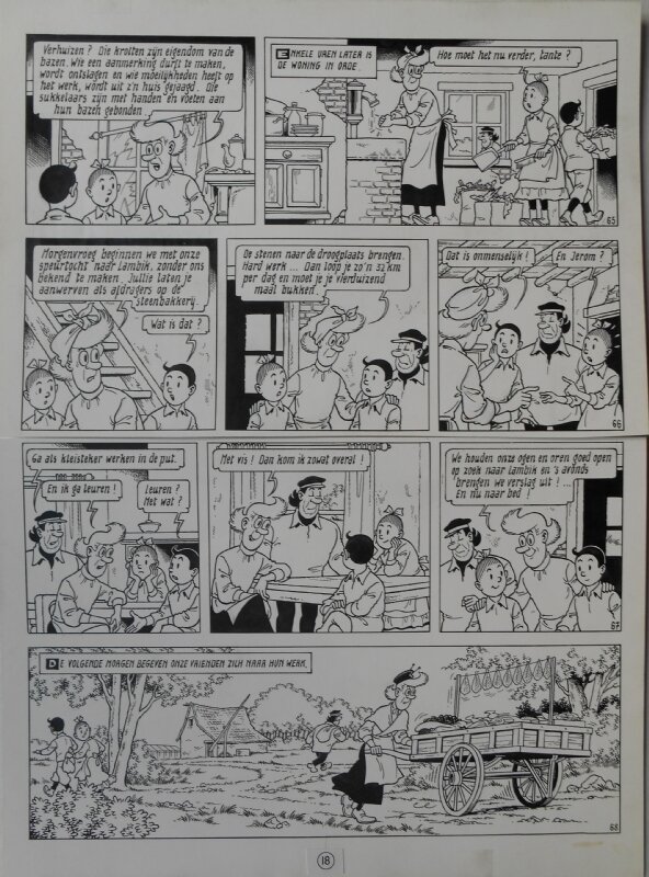 Paul Geerts, Suske en Wiske - 208 - De hellegathonden - Planche originale