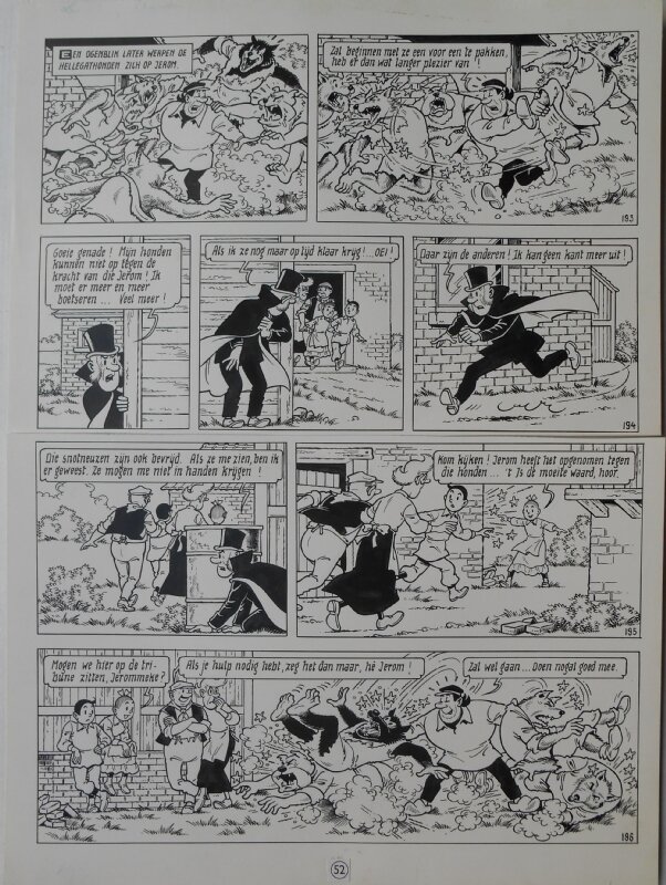 Paul Geerts, Suske en Wiske - 208 - De hellegathonden - Planche originale