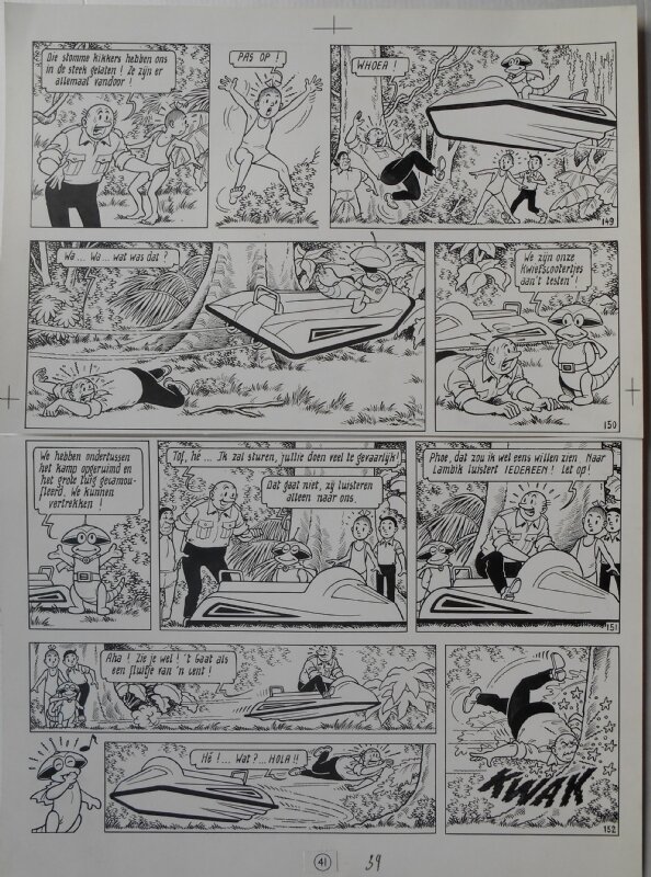 Paul Geerts, Suske en Wiske - 209 - De kwaaie kwieten - Planche originale