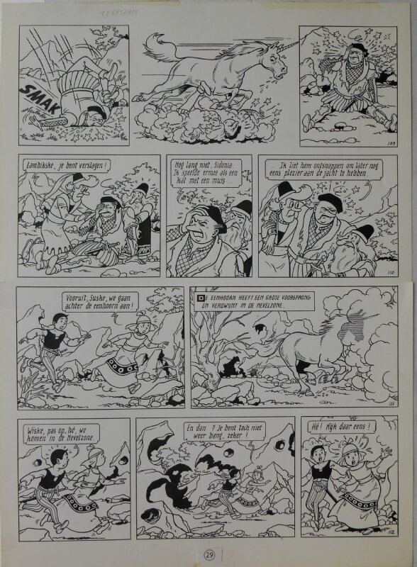 Paul Geerts, Suske en Wiske - 213 - De eenzame eenhoorn - Planche originale