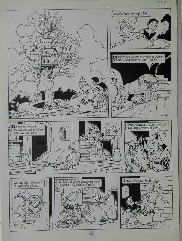 Paul Geerts, Suske en Wiske - 213 - De eenzame eenhoorn - Planche originale
