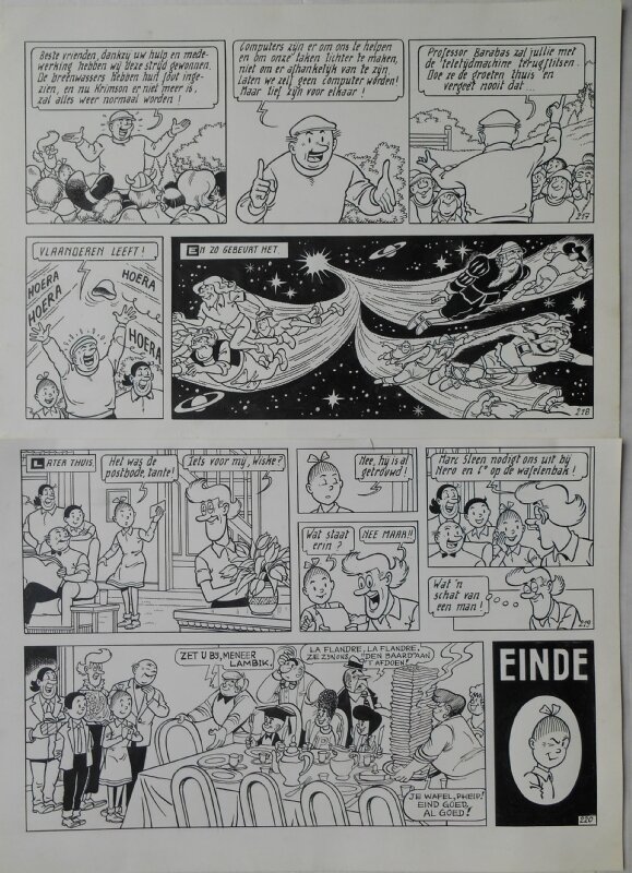 Paul Geerts, Marc Sleen, Suske en Wiske - 215 - De krimson-crisis - Planche originale