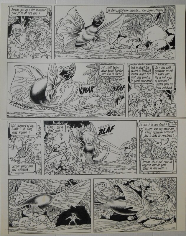 Paul Geerts, Suske en Wiske - 217 - De komieke coco - Planche originale