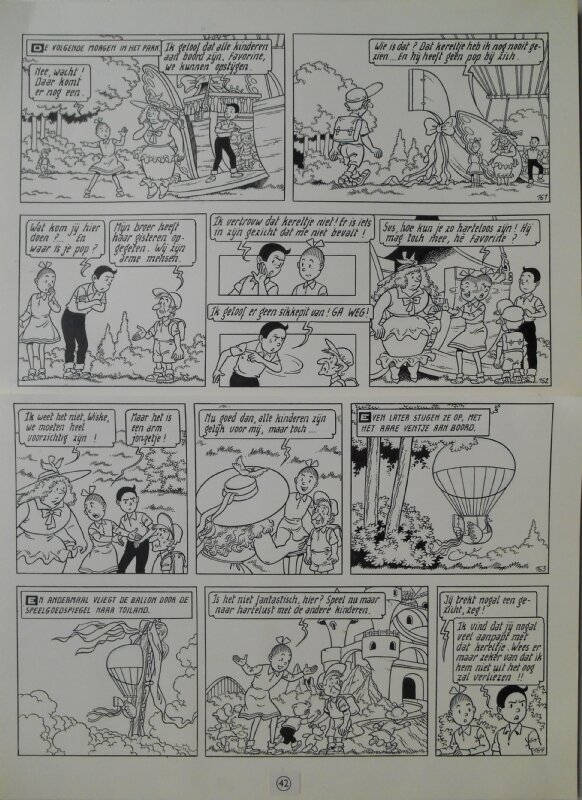 Paul Geerts, Suske en Wiske - 219 - De speelgoedspiegel - Planche originale