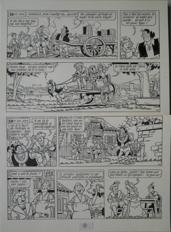 Paul Geerts, Suske en Wiske - 224 - De kleine postruiter - Planche originale
