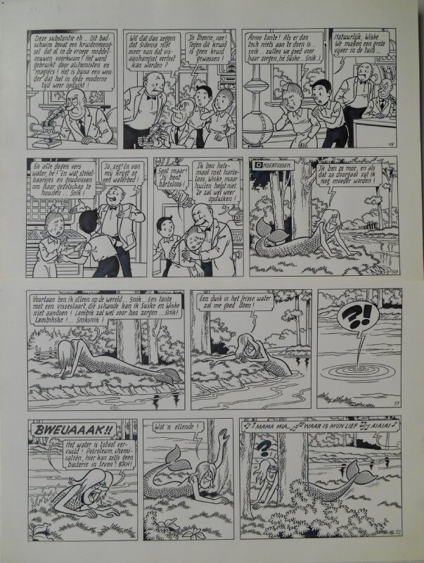 Paul Geerts, Suske en Wiske - 237 - De snikkende sirene - Planche originale