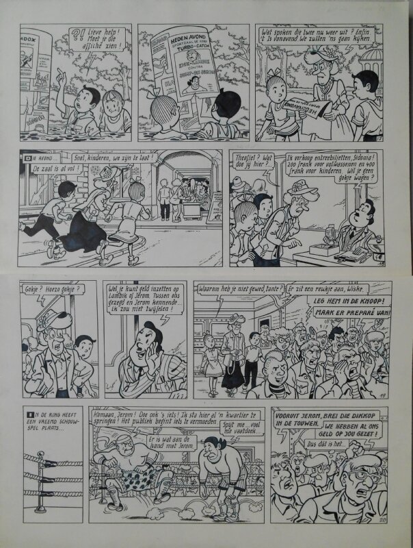 Paul Geerts, Suske en Wiske - 238 - De slimme slapjanus - Planche originale