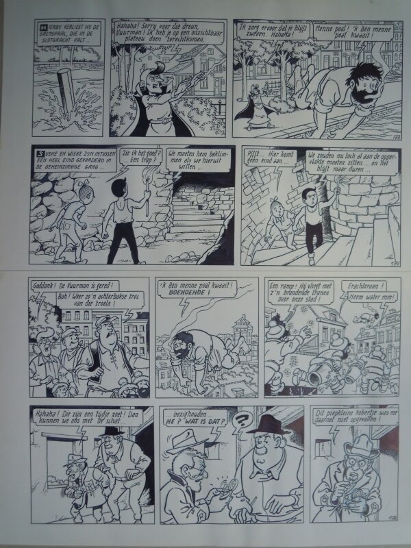 Paul Geerts, Suske en Wiske - 246 - De vonkende vuurman - Planche originale