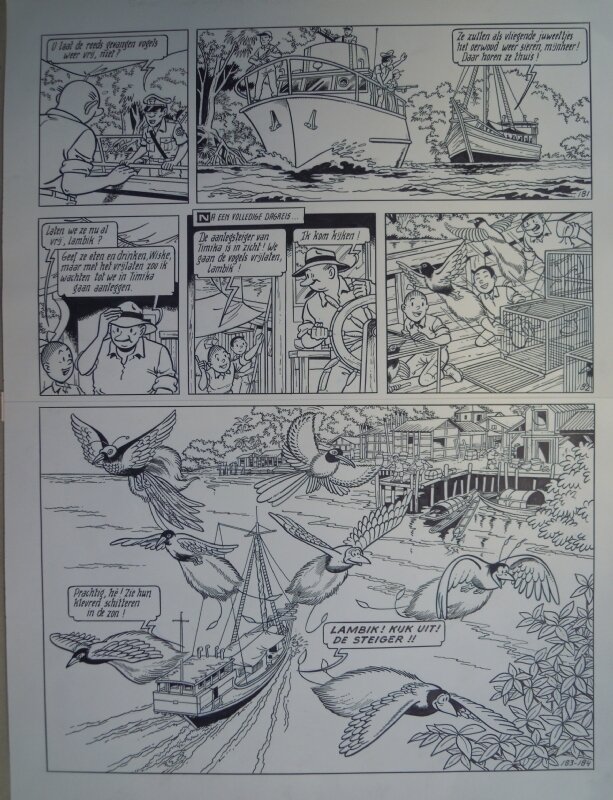 Paul Geerts, Suske en Wiske - 256 - De vogels der goden - Planche originale