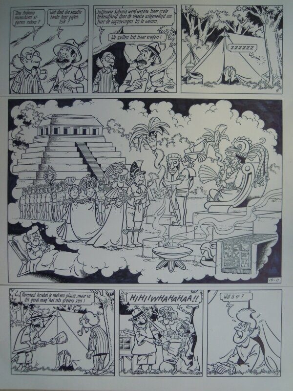 Paul Geerts, Suske en Wiske - 258 - De gevederde slang - Planche originale