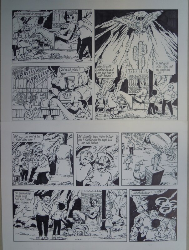 Paul Geerts, Suske en Wiske - 258 - De gevederde slang - Planche originale