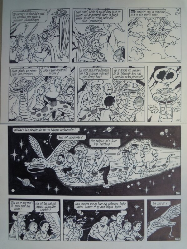Paul Geerts, Suske en Wiske - 258 - De gevederde slang - Planche originale