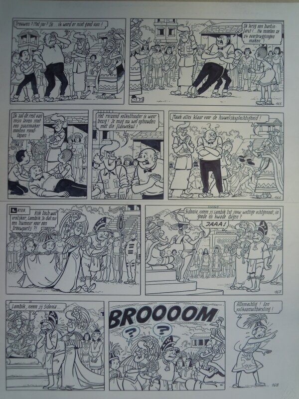 Paul Geerts, Suske en Wiske - 258 - De gevederde slang - Planche originale
