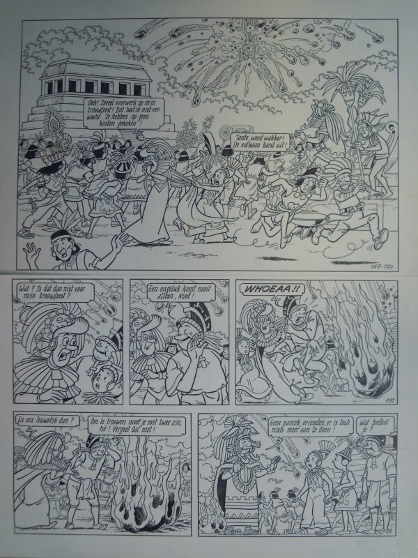 Paul Geerts, Suske en Wiske - 258 - De gevederde slang - Planche originale