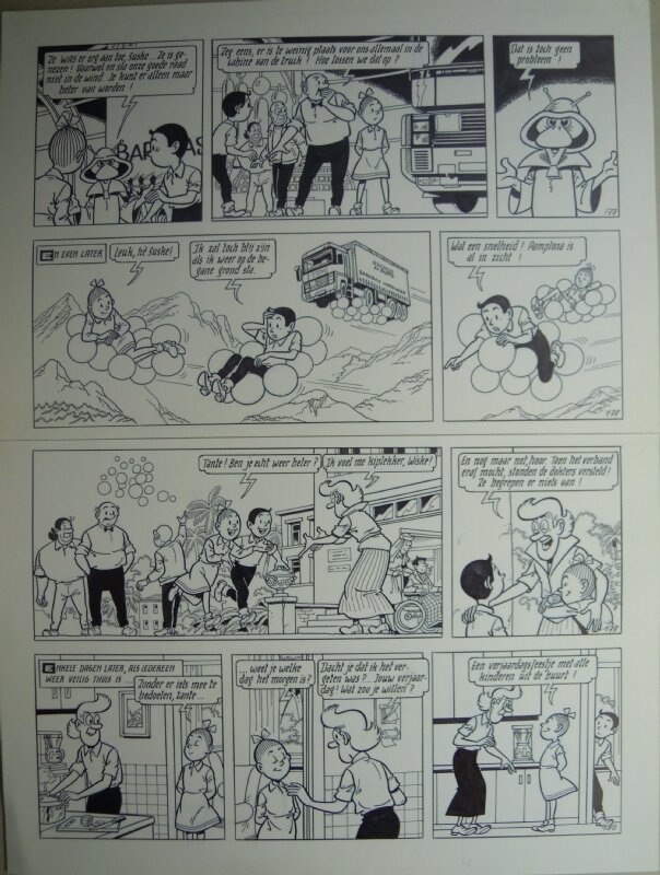 Paul Geerts, Suske en Wiske - 260 - De bonte bollen - Planche originale