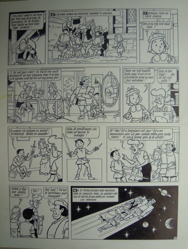 Paul Geerts, Suske en Wiske - 264 - Jeanne Panne - Planche originale