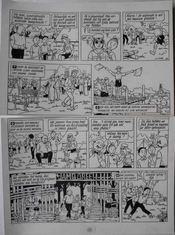 Willy Vandersteen, Suske en Wiske - 216 - De wervelende waterzak - Planche originale