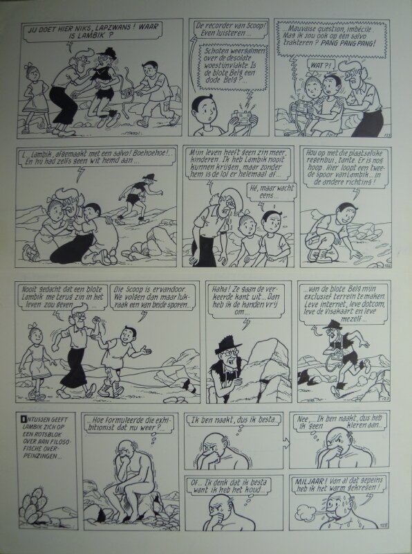 Marc Verhaegen, Suske en Wiske - 272 - De blote belg - Planche originale