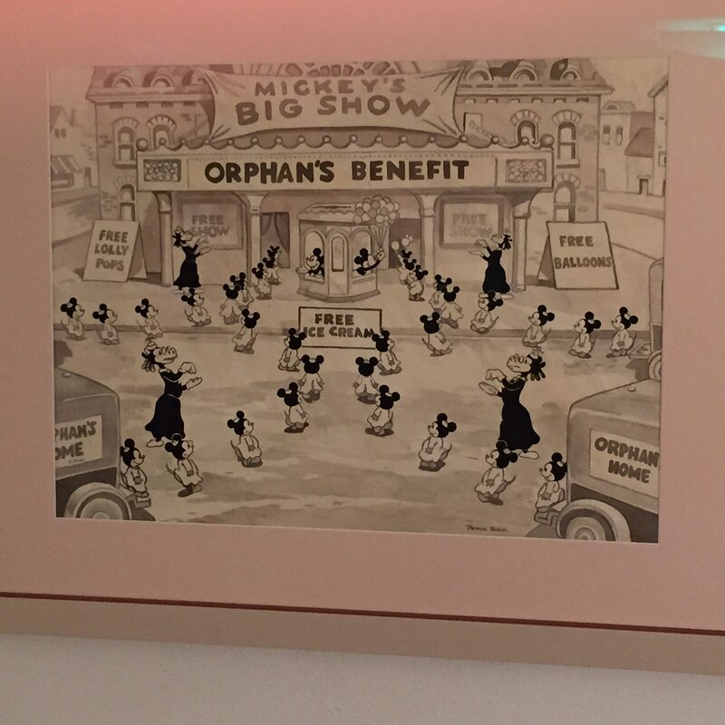 Patrick Block, Mickey Mouse watercolour 'Orphans Benefit' - Original Illustration