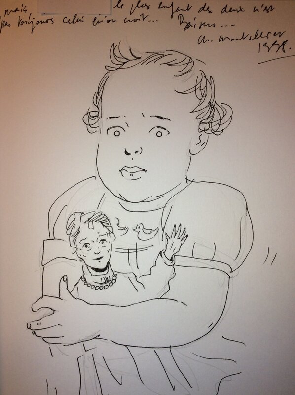 Bébé et grand-mère by Chantal Montellier - Sketch