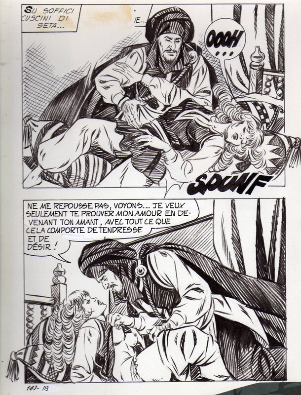Alberto Del Mestre, La chair et le fer - La Schiava n°20 page 113 (série jaune n°126) - Planche originale