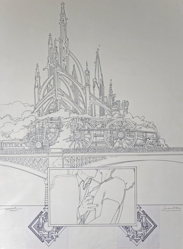 François Schuiten, Claude Renard, Express - Magic Strip - Original Illustration