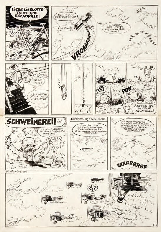 Raymond Macherot, Kurt von Bütagas - planche 2 - récit inédit non finalisé - Comic Strip